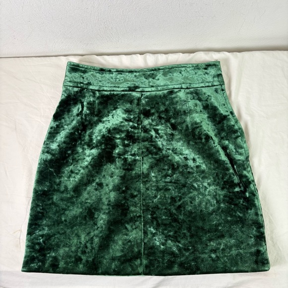 SANDRO Emerald Green Velvet Mini Skirt 3 (US 8) - Picture 14 of 15